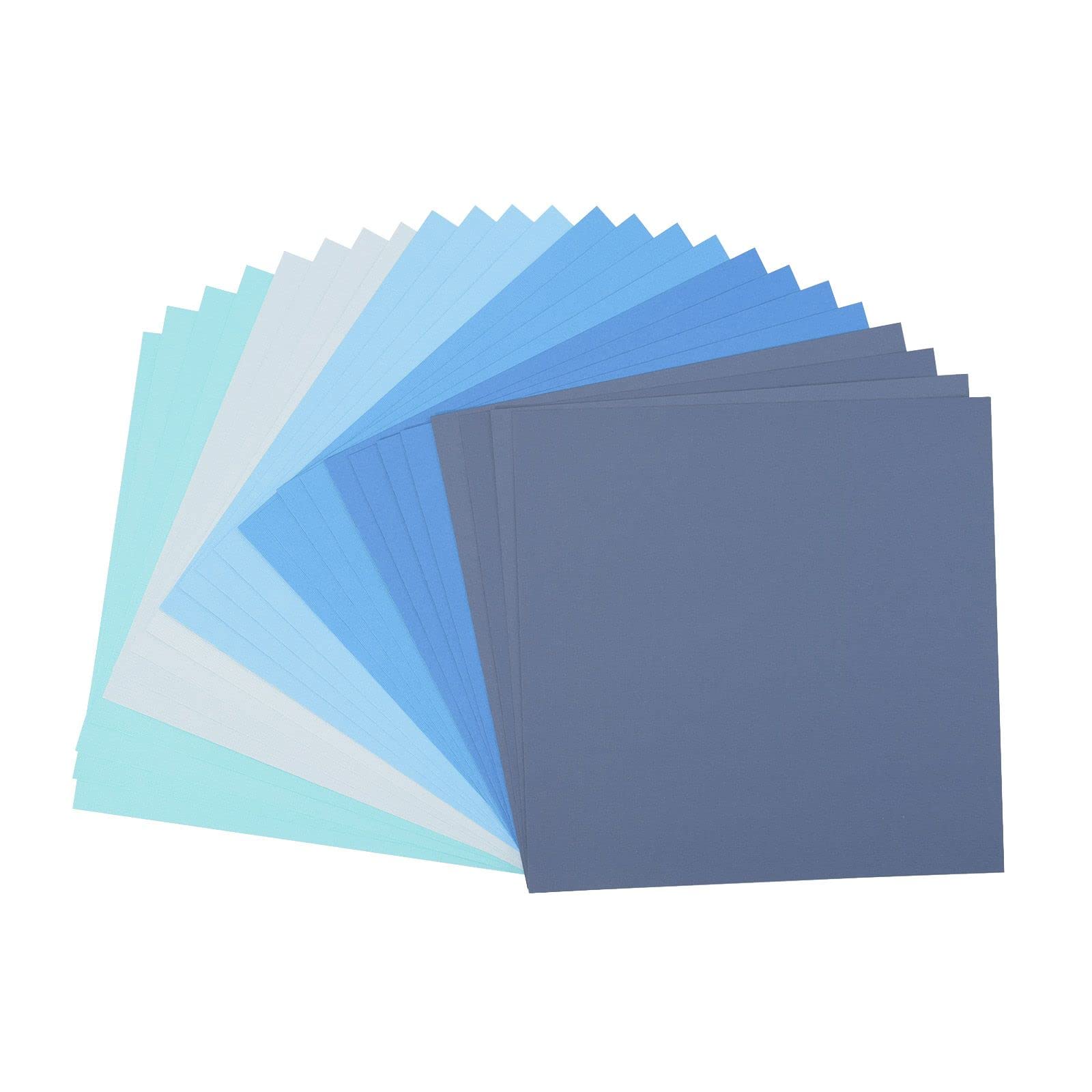 Florence Cardstock Textured - Coloured Card Making Supplies 12 x 12 inch - Blue - 24 Sheets - Coloured Paper for Scrapbooking, Card Making and Other Paper Crafts - 216 gsm