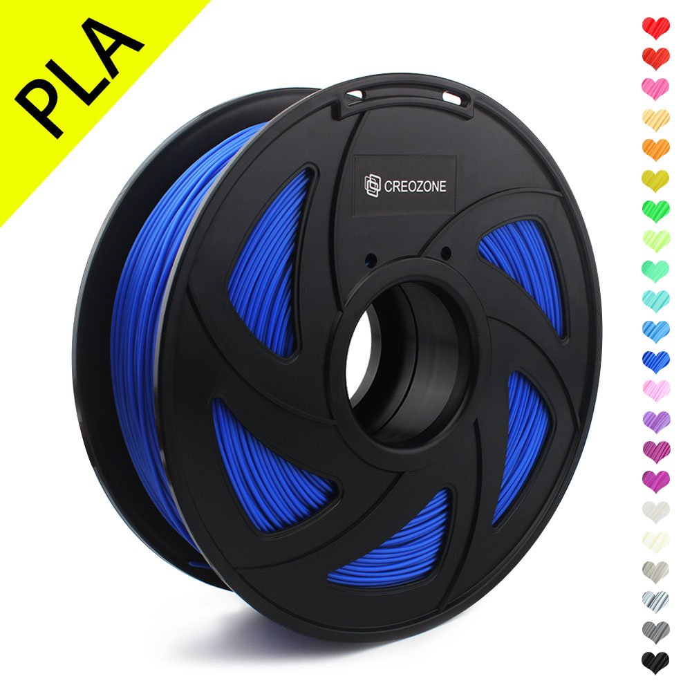 CREOZONE PLA 3D Printer Filament 1.75mm 1KG, 3D Printing Supplies, Dimensional Accuracy +/- 0.03mm, 2.2 LBS Spool, 3D Print Filament 1.75 for Most 3D Printer & 3D Pen (Blue)