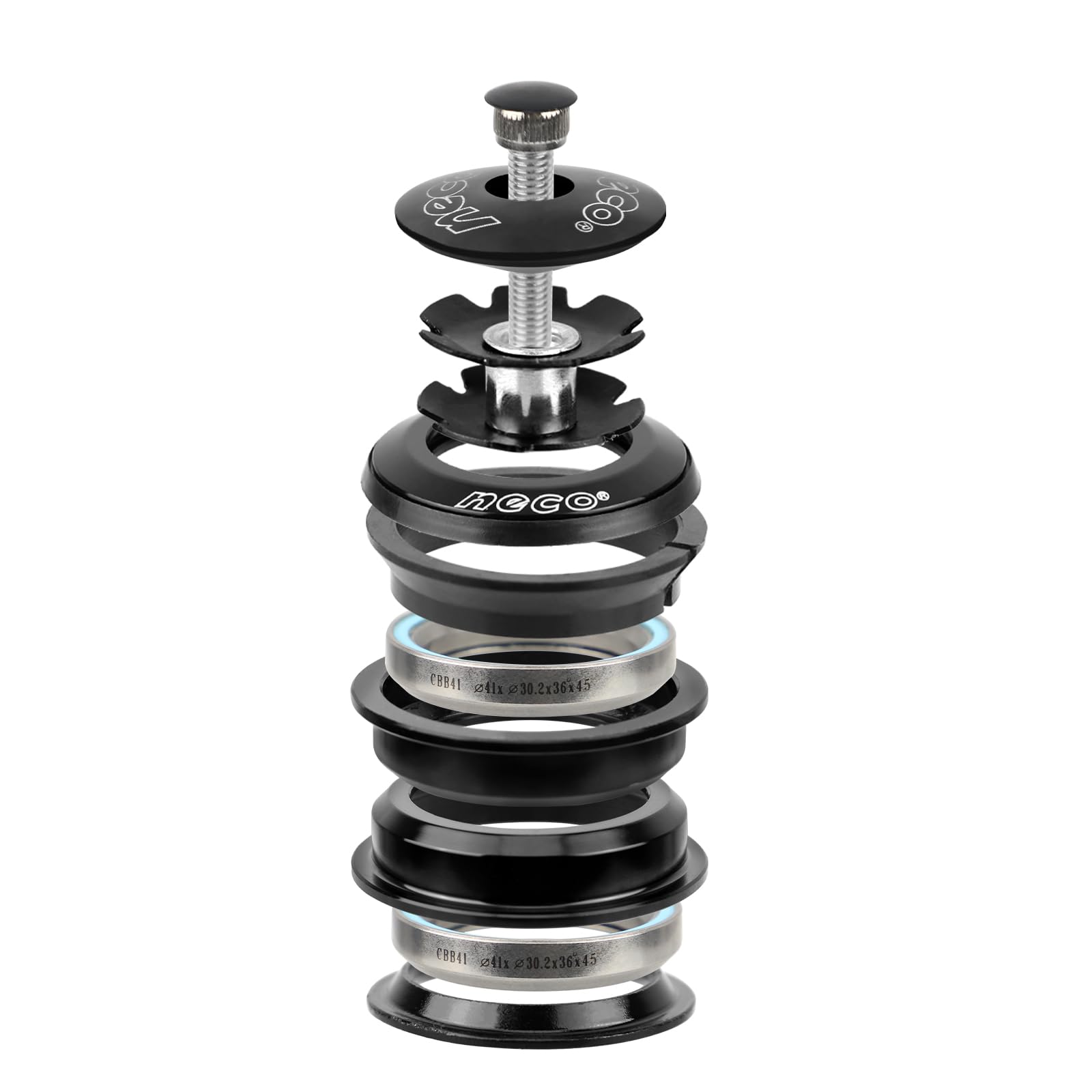 Photo 1 of MAKELEN Semi-Integrated Headset for 1-1/8" Threadless Steerer, Headtube Inner Diameter 44mm/Outer Diameter 50mm Cartridge Ball Bearing Black