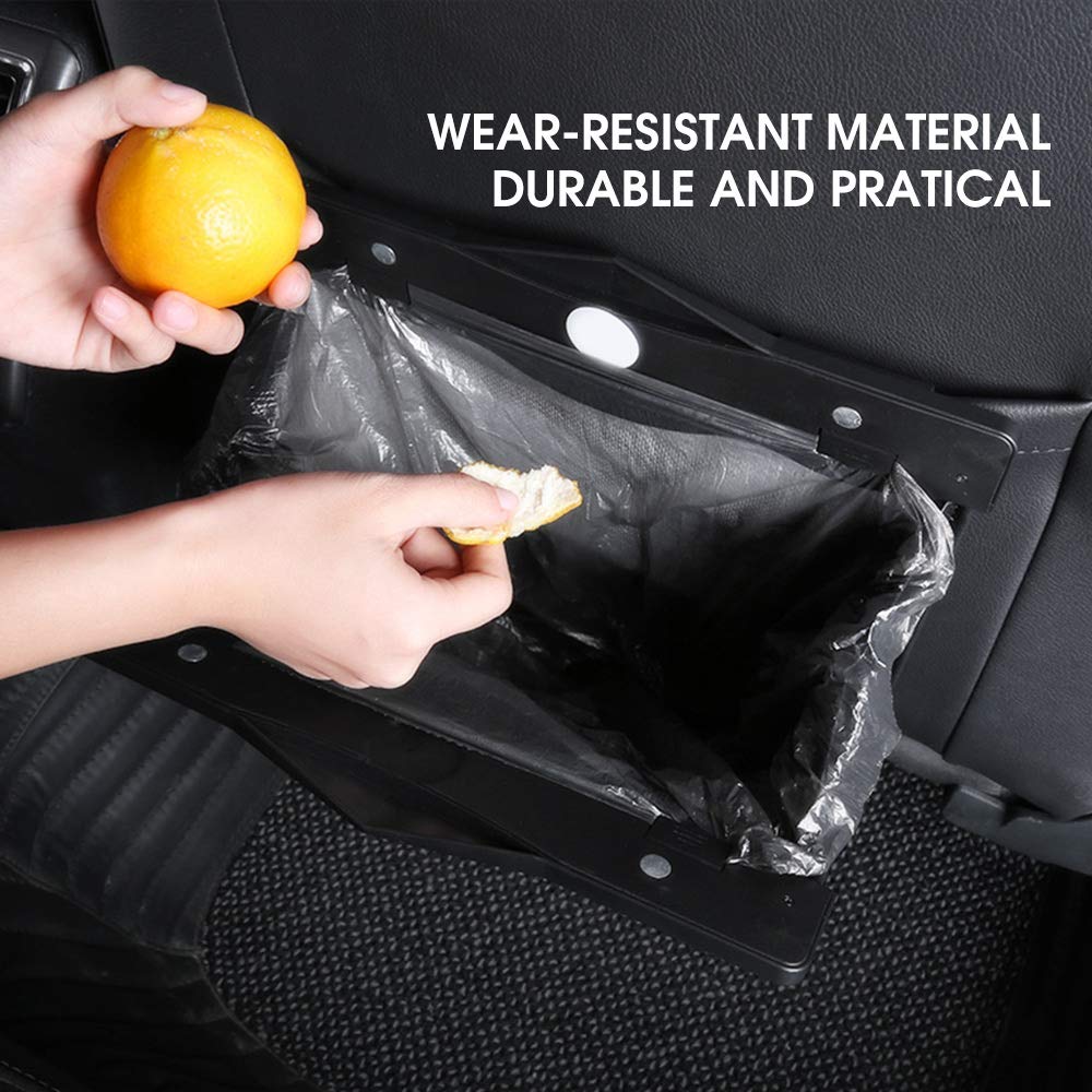 QUEES Car Trash Bag Magnetic Garbage Bag Auto Litter Car Bag Great for Cars Back Seat,Black