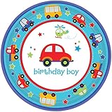 Amscan All Aboard 1st Birthday Party Plates 18 Count Multicolor One Size