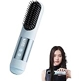 2026 Upgraded Go Brush Pro for Short Hair, 3 Heat Settings for All Hair Types, 30s Fast Heat, Ionic & Ceramic Care, Cold Air Mode, 2500mAh USB-C Rechargeable Straightening Brush (Blue)