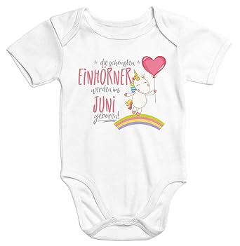 MoonWorks Einhorn Baby-Body die schönsten Einhörner Werden im Januar Geboren Onesie Geschenk Geburt Bio-Baumwolle