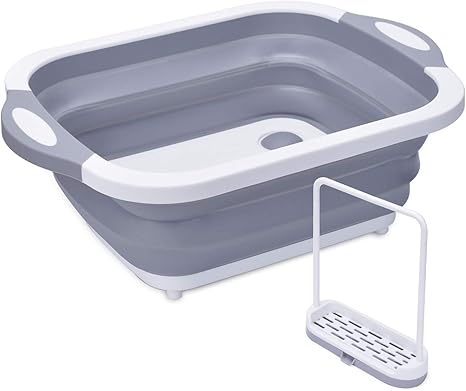 Amazon 水切り かご まな板 折りたたみ 洗い桶 バケツ 排水栓付き 滑り止め設計 ふきん掛け 石鹸 スポンジ置き 掃除 洗濯 キッチン アウトドア 車載 収納便利 バスケット ソフトバケツ 洗いおけ 洗いかご 人気 デザイン 水切りラック グレー 水切りラック オンライン通販