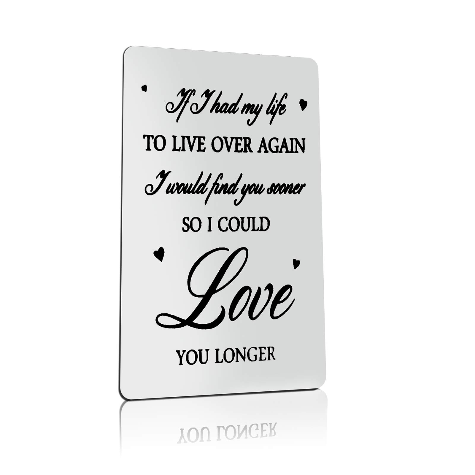 Valentines Day Gifts for Men Engraved Wallet Insert Card for Boyfriend Fiance Husband Wedding Gifts Christmas Birthday Gifts Anniversary Card Gift for Him Boyfriend