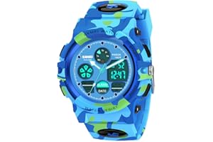SYOKZEY Easter Basket Stuffers Kids Watch, 50 M Waterproof LED Digital Sport Watch Teen Boys Girls Outdoor Watches - Analog and Digital Multifunction Watches with Alarm and Calendar Stocking Stuffers