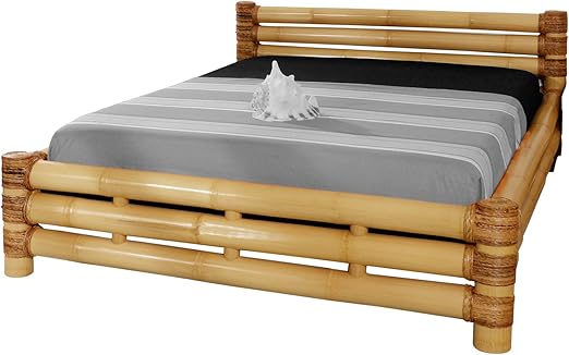 Vakarua Samar Bamboo Bed Frame Bed Frame Wooden Bed Frame Bamboo Bed Amazon De Kuche Haushalt