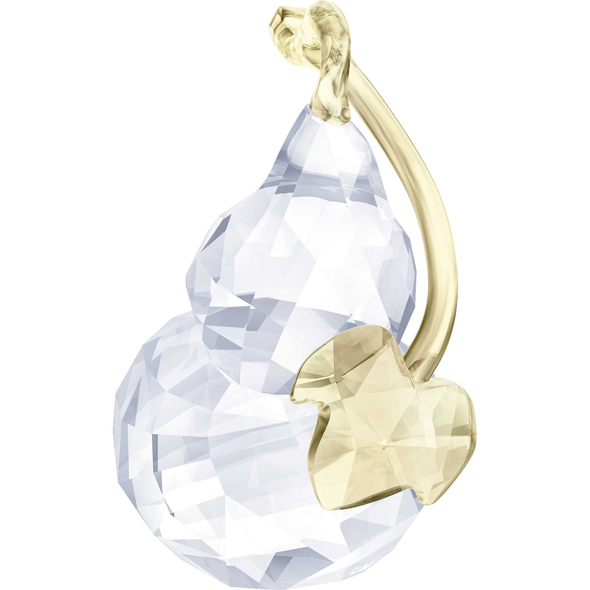 Swarovski Figurine, Crystal, White/Gold, 7.5 x 5.3 x 4.6 cm