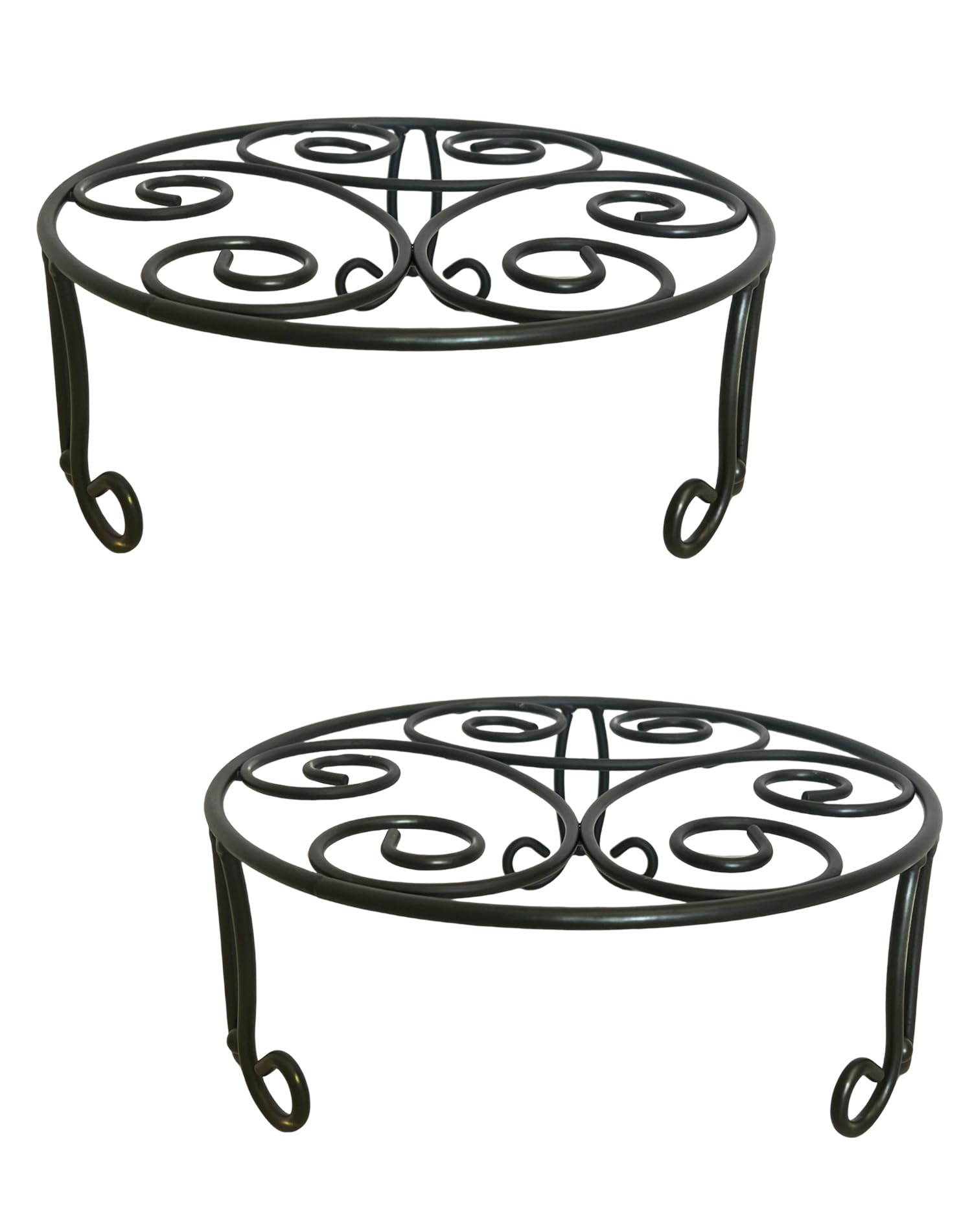 Photo 1 of 2 Pack 13in Diameter Metal Plant Stand for Indoor Outdoor Large Plants Flower Pot Heavy Duty Flower Pot Stand Holder,Rustproof Iron Round Plant Shelf for Planter Outdoor Plant Stand for Patio & Garden Décor (2 Pack 13 Diameter 5 inches Tall Black)