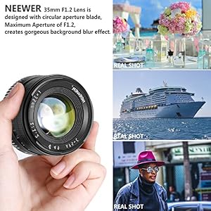 Neewer 35mm F1.2 Manual Focus Large Aperture Prime APS-C Aluminum Lens for Sony E Mount Mirrorless Cameras A7III A9 NEX 3 3N 5 NEX 5T NEX 5R NEX 6 7 A6400 A5000 A5100 A6000 A6100    A6300 A6500