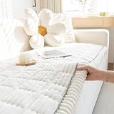 GKXLH Thick Corduroy Sofa Cover 2-4 Seater White 90x180cm Non-Slip view 8