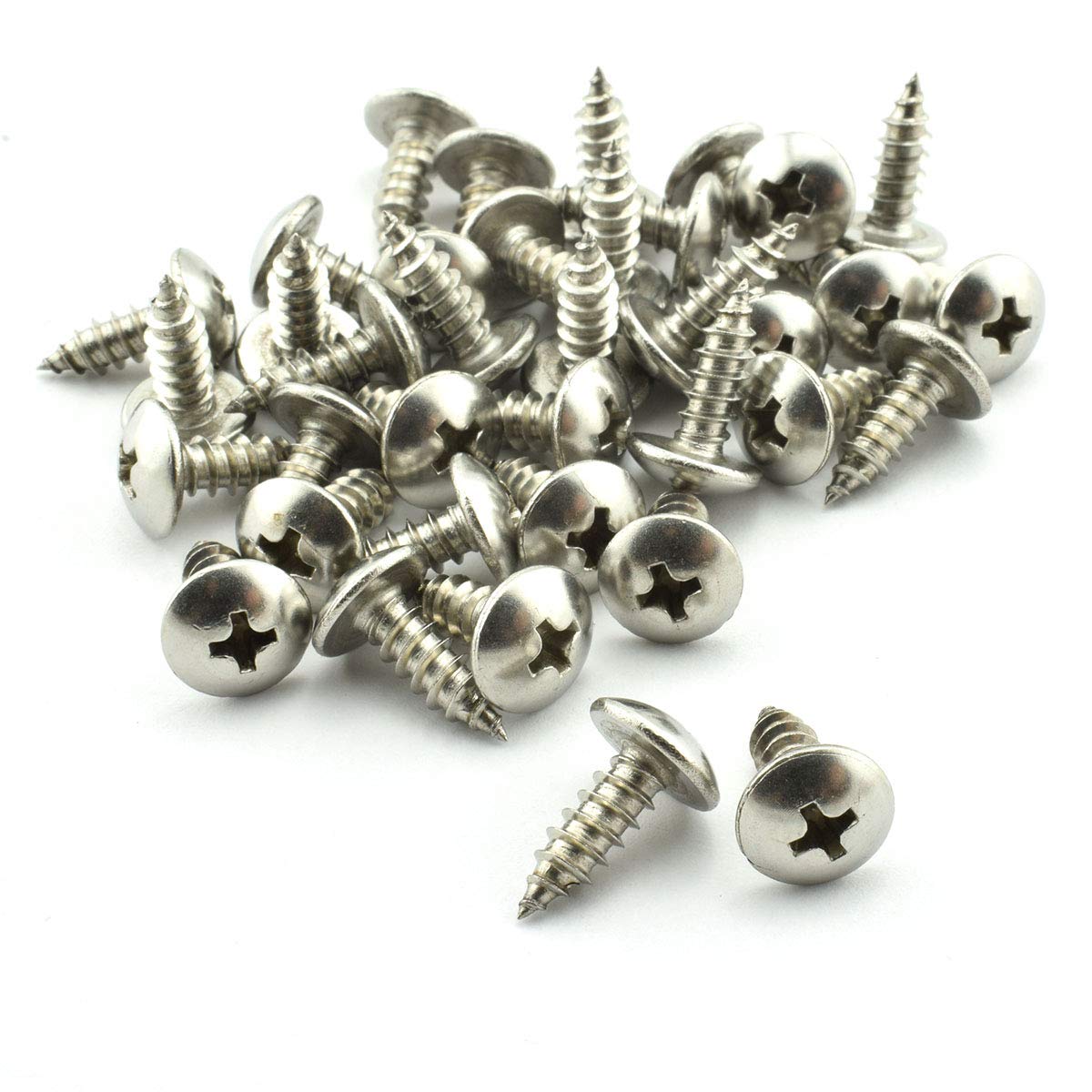 50pcs #8x1/2 inch Truss Head Self Tapping Phillips Screws 304 Stainless Steel Large Cross Recessed Mushroom Head Screw