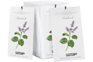 MYARO 12 Packs Patchouli Scented Sachets for Drawer and Closet, Long-Lasting Sachets Bags Air Freshener Fresh Scents, Potpourri Bags Home Fragrance Sachet for Lover