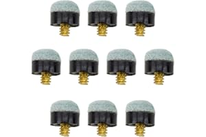 Felson Billiard Supplies 10 Brass Screw-On Pool Cue Tips| Standard 12mm Size|Use with Screw-in Ferrules| Soft or Hard Tips