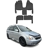 OMAC Floor Mats for Kia Sedona 2006-2012 Car Mats All Weather 3D Custom Fit Rubber Mat Waterproof Odorless TPE Floor Liners Laser Measured Non-Slip (Black)