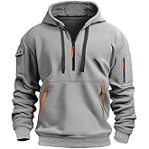 MANTORS Men's Fleece Hoodie Casual Long Sleeve 1/4 Zipper Pullover Sweatshirts
