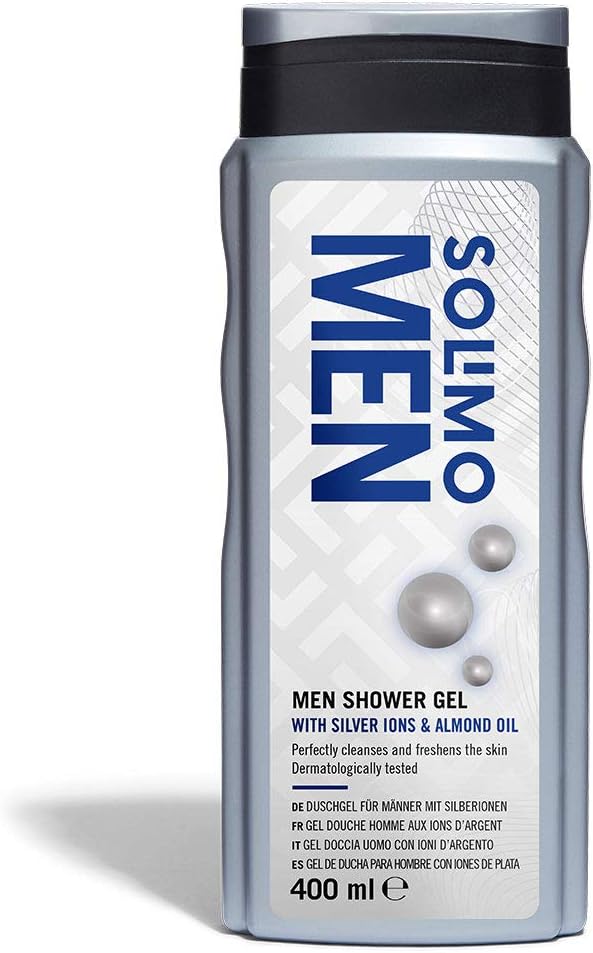 Amazon Brand Solimo Men Shower Gel with Silver Ions & Almond Oil