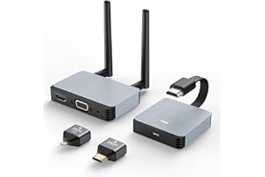 BRAIDOL Wireless HDMI Transmitter and Receiver 4K, Wireless HDMI Extender, Wireless HDMI Adapter Plug & Play 2.4/5GHz Streaming Video/Audio from Laptop, PC to HDTV/Projector/Monitor