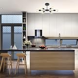 ANWIO 6 Light E27 Sputnik Ceiling Pendant Black Metal Chandelier view 6