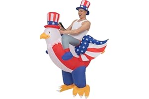 NiSotieb Independence Day Inflatable Eagle Costume Riding on Bald Eagle Blow up Costume for Adult/Halloween/Independence Day Parade
