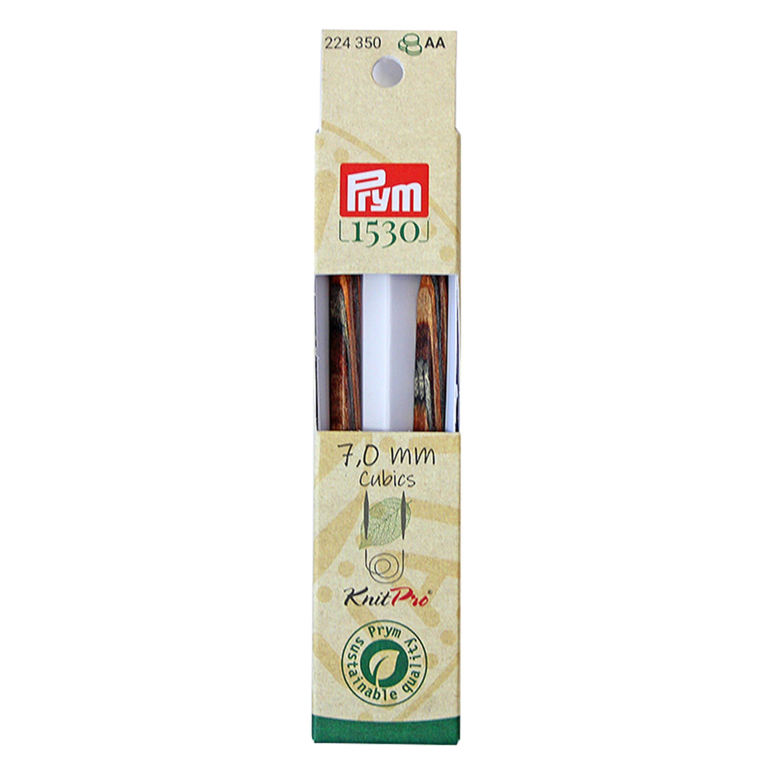 Prym Needle Tip Cubics Natural Coloured Long 11.6 cm 7.00 mm Knitting Needle, Wood, Multi-Colour, 7 mm — image 1