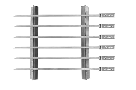 Enders Grillzubehör, Schaschlikspiess-Set, 6-teilig, edelstahl, 42x15x3 cm, 8802