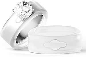 Omilly Silicone Wedding Ring Protector for Gym & Working Out - Ring Band Guards for Men & Women - 3-12mm Width, 2 Sizes, 6-Pack - Non-Slip, Comfort Fit