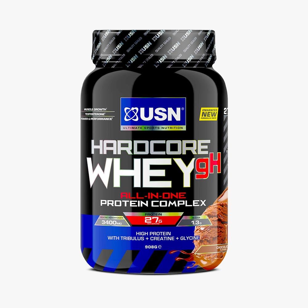 USN Hardcore Whey Protein Powder Chocolate 2 kg: All-in-One Protein With Creatine Monohydrate, Glycine and Tribulus for Performance Workouts & Lean Muscle Growth