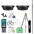 SingularXYZ E1 RTK GNSS Survey Equipment GPS Receiver with IMU Rover & Base Handheld Collector Land Total Station Surveying Equipment, Navigation System Survey Software(include Pole, Tribrach, Tripod)