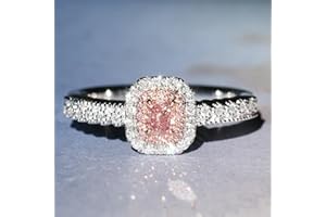 1pc White Gold & Rose Gold Four Claws Square Pink Zircon Rings For Women Prom Wedding Anniversary Copper Ring Gift Fine Jewel