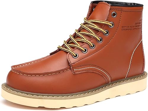 Amazon Lady Oliver メンズ 黒 ブラウン ブーツ レースアップ スニーカー ワークブーツ Pu レザー 厚底 ブラウン25 5 Lady Oliver ブーツ