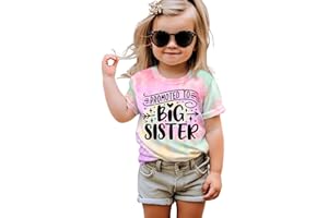 AG AGUU Promoted to Big Sister Shirts for Toddler Baby Girls Announcement T-Shirt Summer Short Sleeve Tees Big Sis Tops