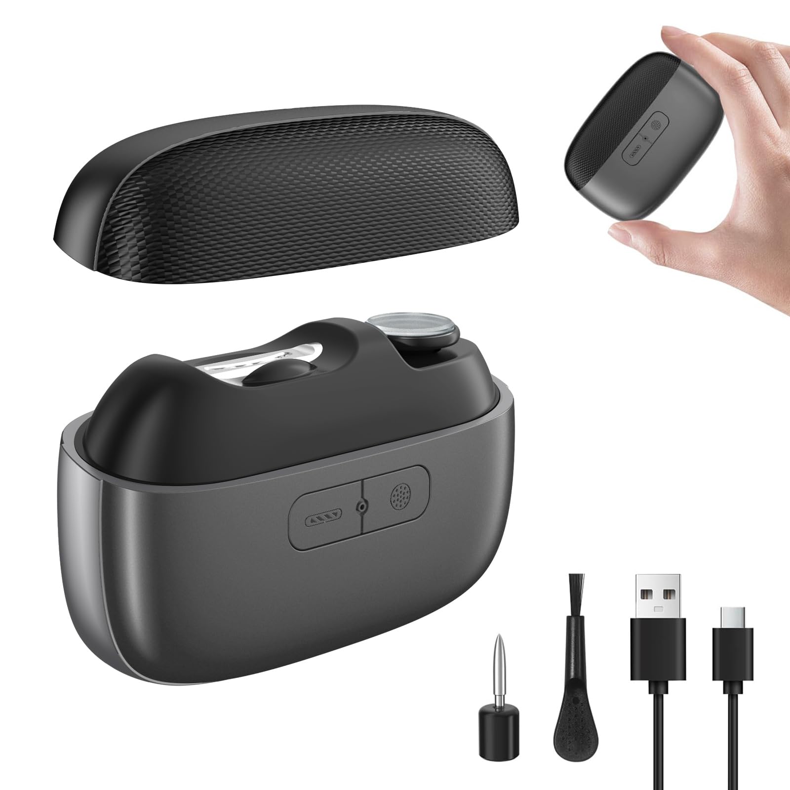 Photo 1 of Electric Nail Clipper, 3-in-1 Automatic Nail Trimmer with Polishing & Clipping Storage, USB Rechargeable Nail Cutter with LED Light & 2 Speed Modes for Home & Travel Use