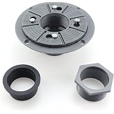 Bernkot 2" Shower Drain Base Kit for Square/Linear Drain Installation | PVC Sub Drain w/Shower Drain Base Flange Threaded Adaptor and Rubber Coupler Gasket , PVC