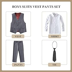 Laimi Duo Boy Suits Size 10 Kids Gray Suits for