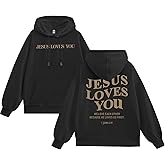 Weetiotio Christian Jesus Loves You Hoodies for Teen Religious Faith Sweatshirts Bible Verse Graphic Youth Thin Hoodies