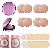 PE.WELLWOO Pasties Nipple Covers for Women Hypoallergenic Reusable Nipple Cover Adhesive Breast Petals Boob Cover