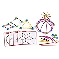 edxeducation Skeletal Starter Geo Set - 144 Multicolored Pieces - 20 Double-Sided Activity Cards - STEM Building Toy for Ages 3+ - Construct Geometric 2D and 3D Shapes