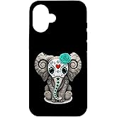 Sugar Skull Elephant Halloween Graphic Case for iPhone 16