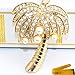Bling Bling Crystal Rhinestone Artificial Pearls Graven 3D Cubic Coconut Palm Tree Shaped Metal Keychain Car Phone Purse Bag Decoration Holiday Gift