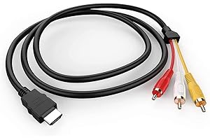 Eanetf HDMI to RCA Cable, 1080P 5ft/1.5m HDMI Male to 3-RCA Video Audio AV Cable Connector Adapter Transmitter for TV HDTV DVD (NO Signal Conversion Function)