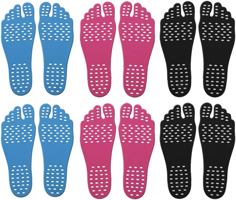 6 Pairs Invisible Stick Shoes Barefoot Adhesive Foot Pad Waterproof Foot Protector for Beach Outdoor