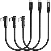aceyoon USB C to USB C Cable 0.6ft, Right Angle USB C Short 100W PD Type C Fast Charging Cord for iPhone 17 16 15 Plus Pro Max, for MacBook Pro, for iPad Pro, for Samsung (not Support Video Output)
