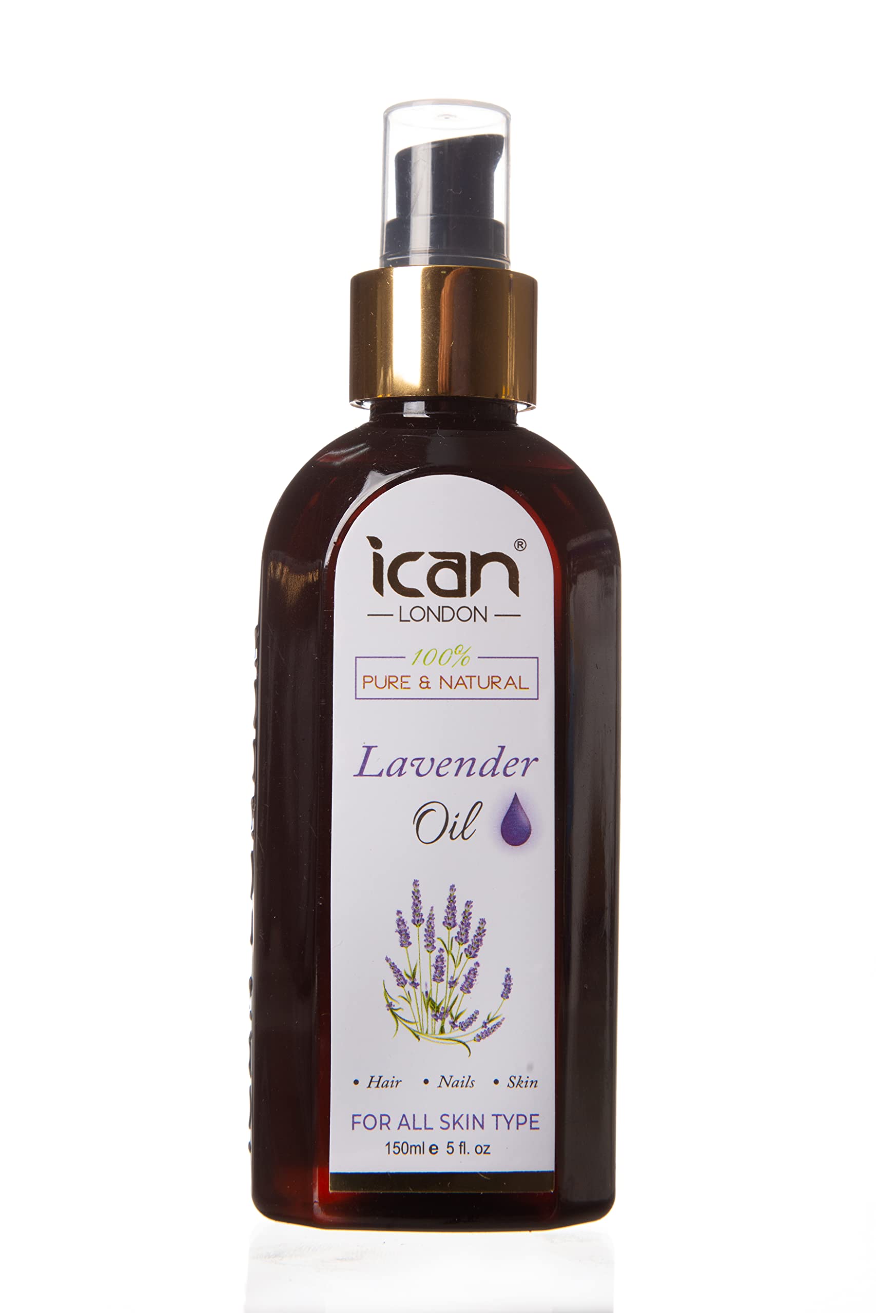 ICAN LONDON 100% PURE & NATURAL LAVENDER OIL FOR HAIR, SKIN, AND NAILS 150ML