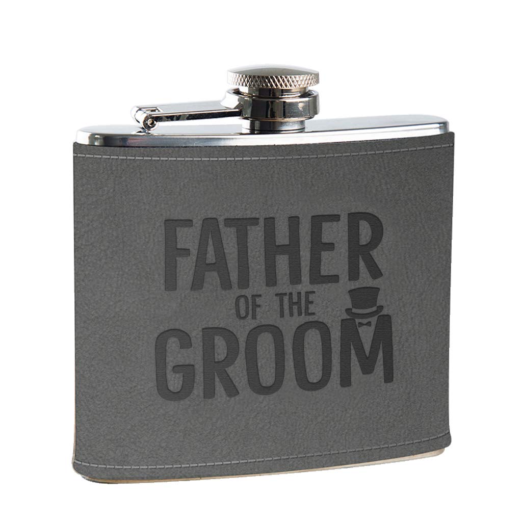 Petacas Petaca de piel gris grabada para novio gris padrino regalo de