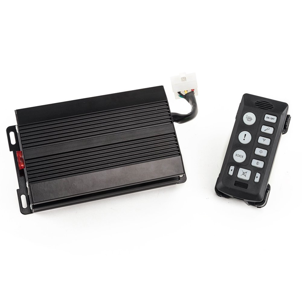 YHAAVALE 6203 Car Amplifier Police Siren & Metal Ultra Slime Octagon Flat Speaker,DC12V 100W Multi-Tones Handheld Remote Control with Mic Loudspeaker Emergency Electronic PA System