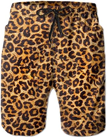 Leopard Print Mens Swim Trunks Board Shorts