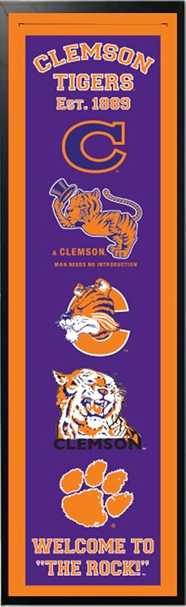 Amazoncom Encore Clemson Tigers Logo History Felt Banner