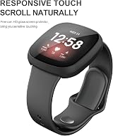 AMCC Case Fitbit Sense Versa 3 Screen Protector Hard PC Plated Full Coverage view 3
