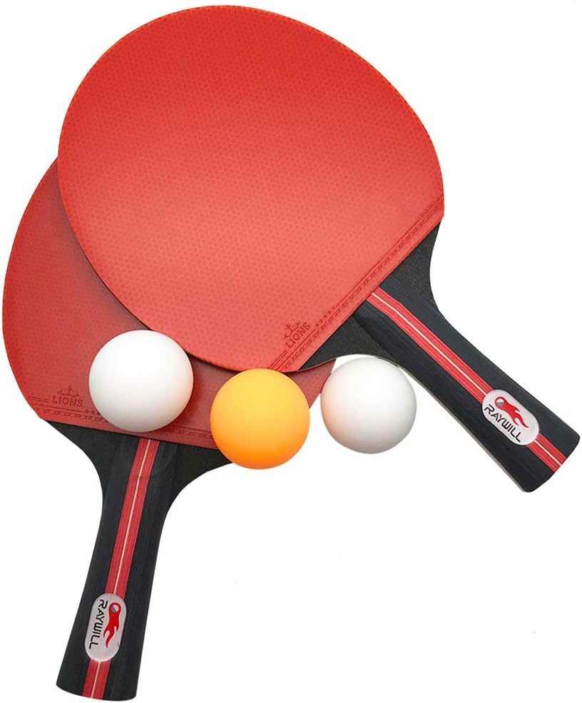 Amazon ポータブル 卓球 ラケット ポータブル 卓球セット ラケット2本 ピンポン球3個 収納袋付き 手軽 どこでも 卓球用品 卓球ラケット 卓球ボール Raywill 卓球セット